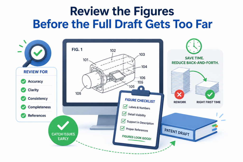 Figures are not decoration. They are one of the fastest ways to align a patent draft.