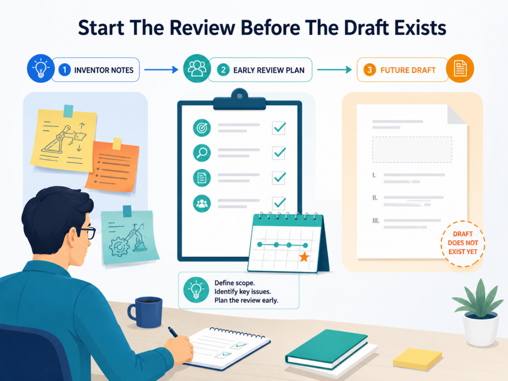 The biggest mistake in patent drafting is waiting too long to review the invention. Many teams think the review starts after the first patent draft is written. That sounds normal, but it often creates extra work.