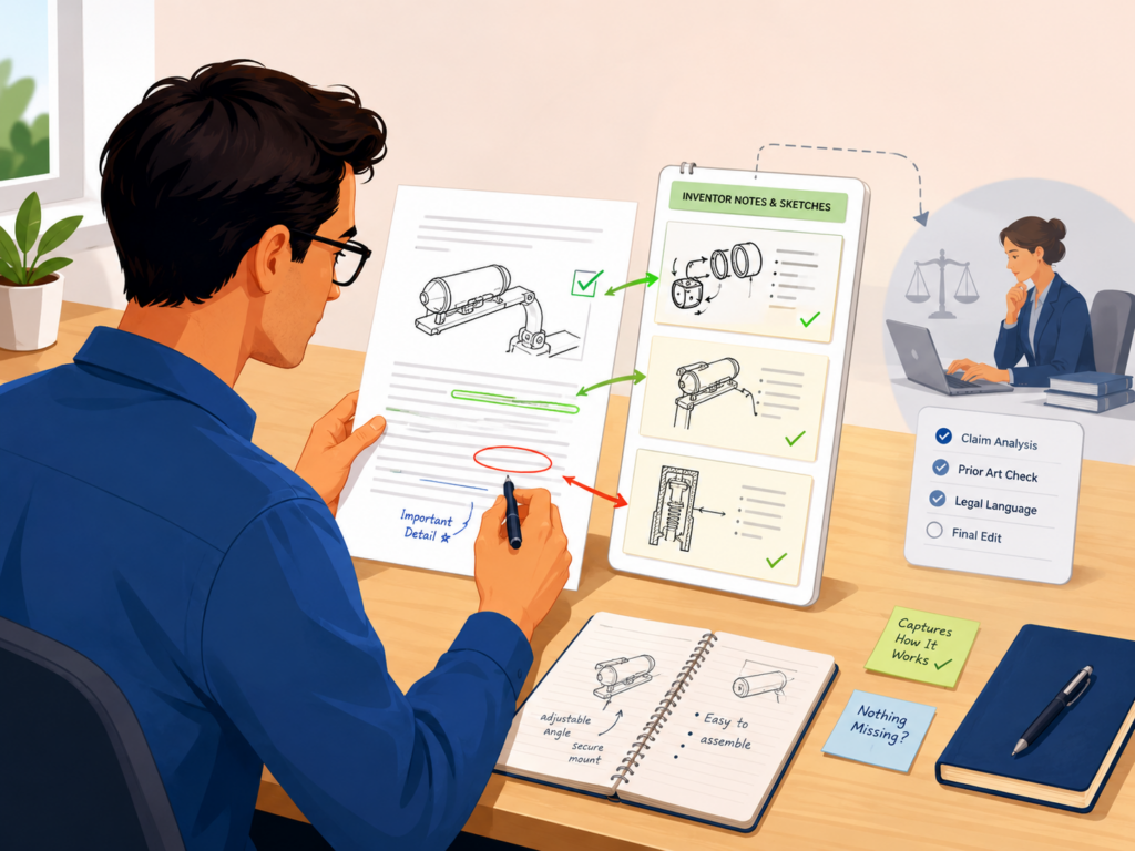After the first full draft is ready, the inventor review should happen before the attorney does the deepest legal polish. This may sound backward, but it saves time.