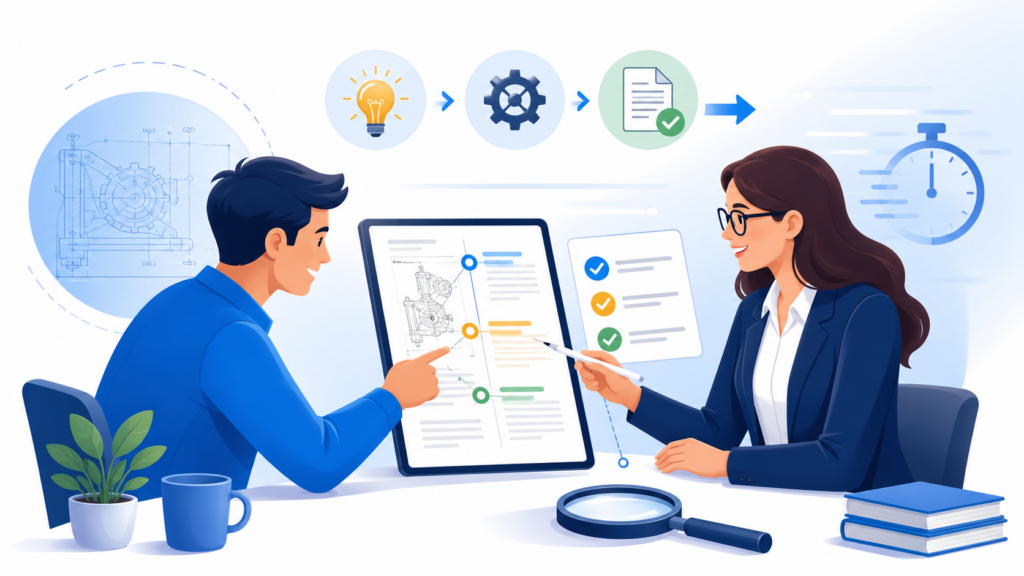 Inventor review is one of the biggest delay points in patent drafting. The draft goes out. The inventor opens it. The document is long. The language feels strange. The claims are hard to read. The inventor gets busy. Days pass. Then weeks pass.
