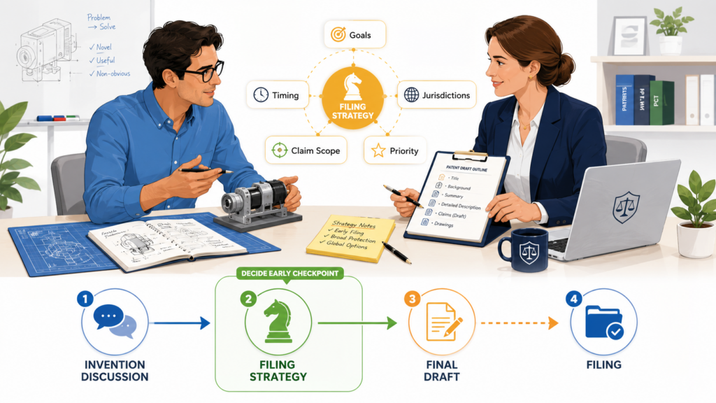 Drafting and filing strategy should not be separate conversations. They are connected.