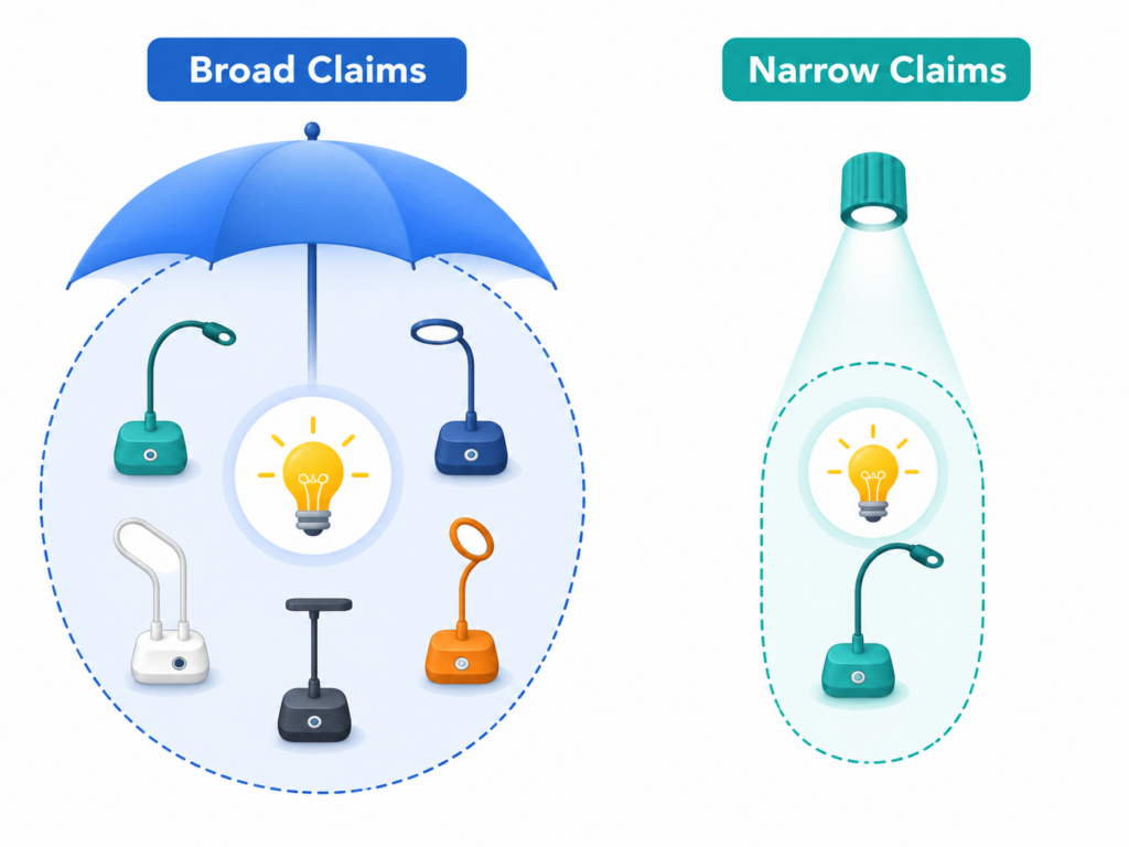Inventors often hear that broad claims are better. That is only partly true. Broad claims can be powerful, but they can also be harder to get allowed and harder to defend.