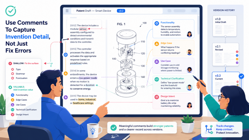 Many teams think inventor review is only about correcting mistakes. That is too small. Inventor comments are one of the best chances to make the patent stronger.