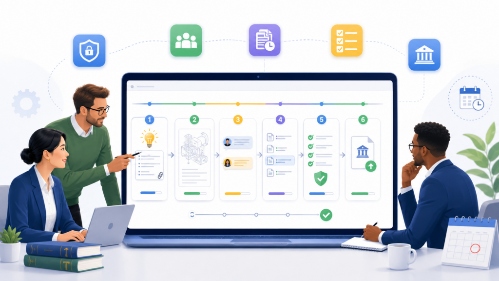 A patent collaboration tool should not stop at messages and tasks. It should fit the full drafting and filing workflow. Otherwise, the firm still has to jump between too many places.