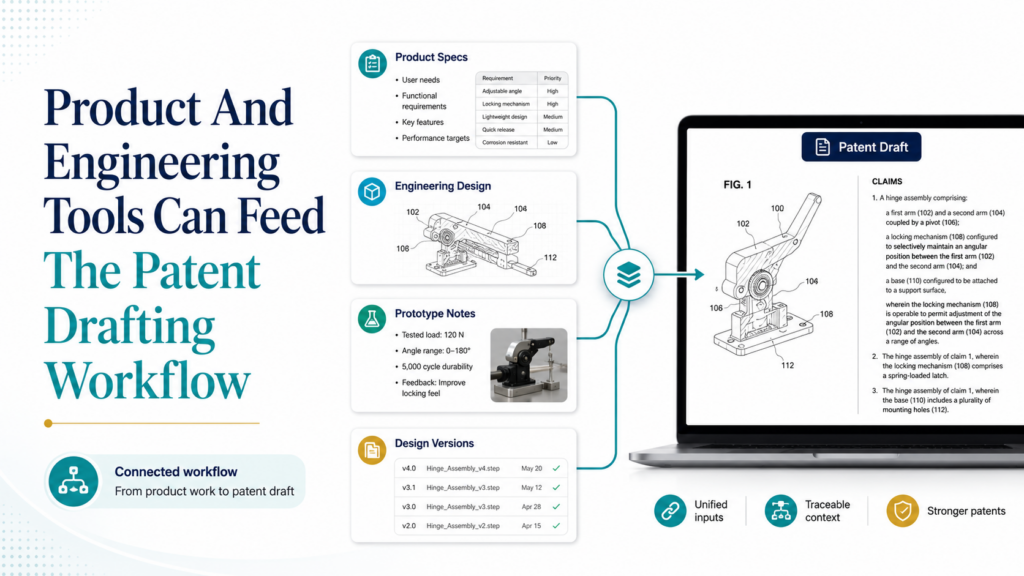 Some of the best patent material already exists inside the startup. It lives in product specs, design docs, code comments, architecture diagrams, bug reports, experiment logs, model cards, sprint tickets, customer feedback, test results, and internal memos. The problem is that this material is rarely written for patents.
