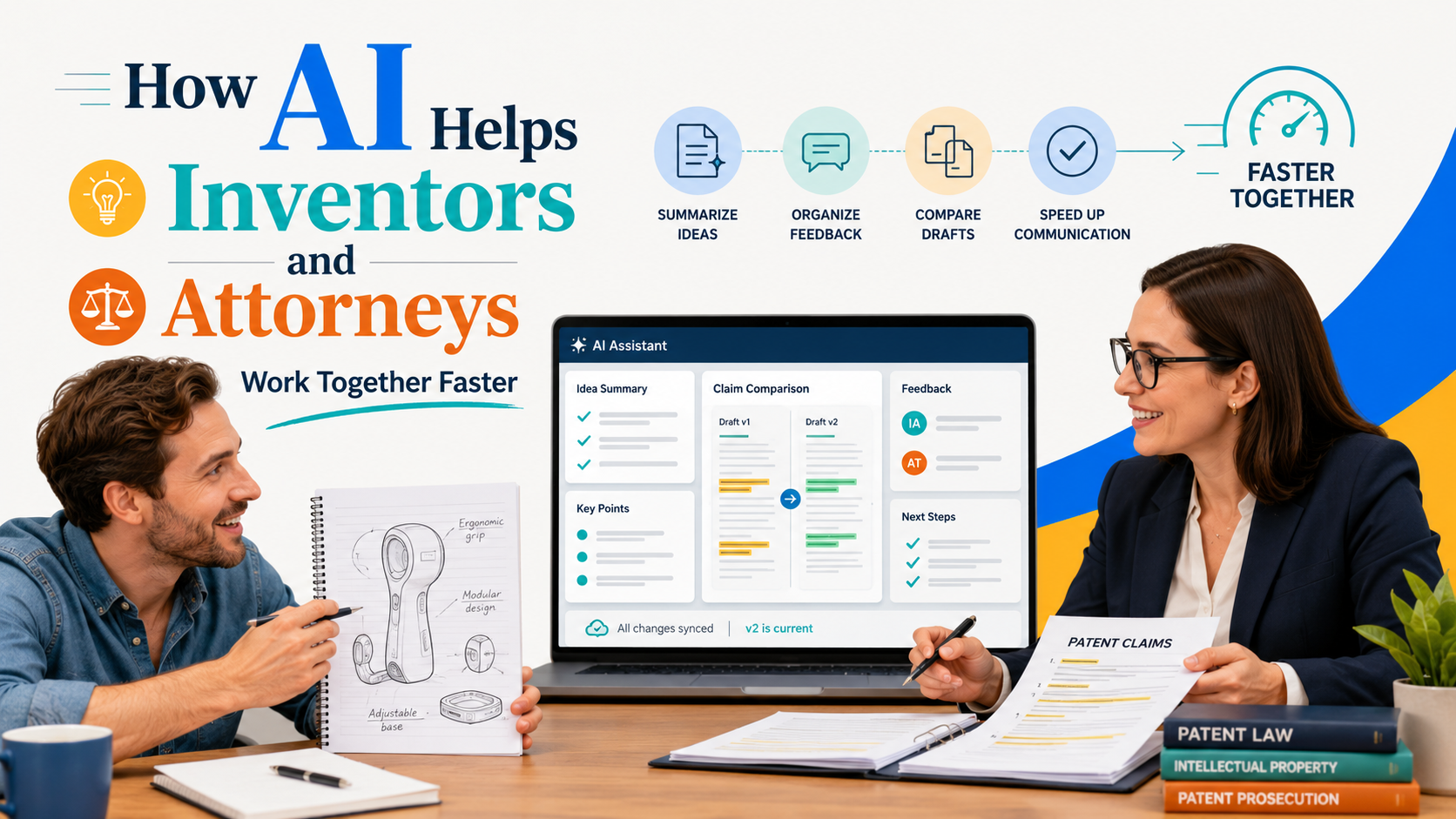 See how AI helps inventors and patent attorneys collaborate faster, share ideas clearly, and move from invention to filing with less friction.