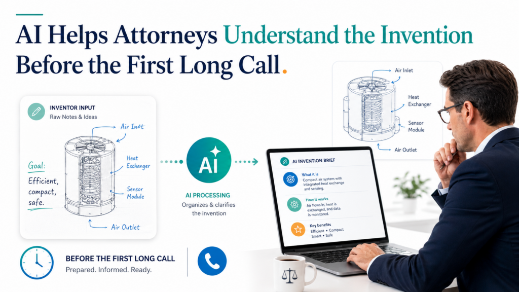 A patent attorney does not need a perfect story on day one. But they do need enough detail to see the shape of the invention. They need to know what the inventor built, what problem it solves, how it works, and what parts may be worth protecting.