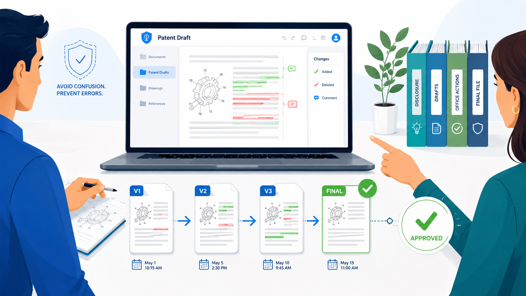 Avoid patent draft mix-ups, missed edits, and costly confusion. Learn how better version control keeps your filing process clean and clear.