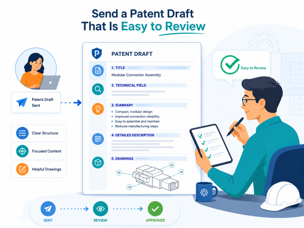 This is true even when the invention is great. If the draft looks dense, unclear, or too legal, engineers may put it off. They may want to help, but the document makes the work feel painful.