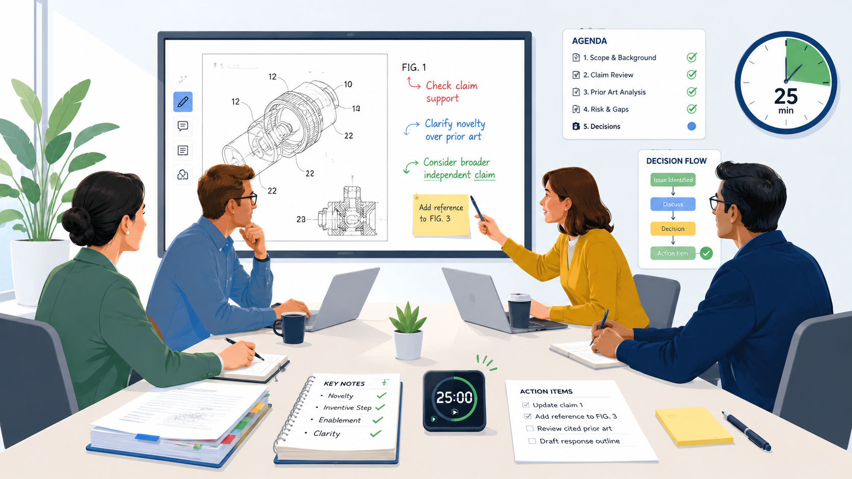 Run faster patent review meetings with less back-and-forth. Learn how to keep teams aligned, save time, and move filings forward.