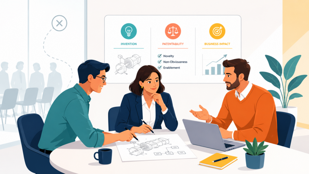 A patent review meeting should be small. This is one of the simplest ways to save time.