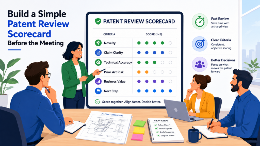 A patent review meeting gets much better when the team has a shared way to judge each idea. Without a shared method, every person brings a different lens. The inventor may care about technical effort.