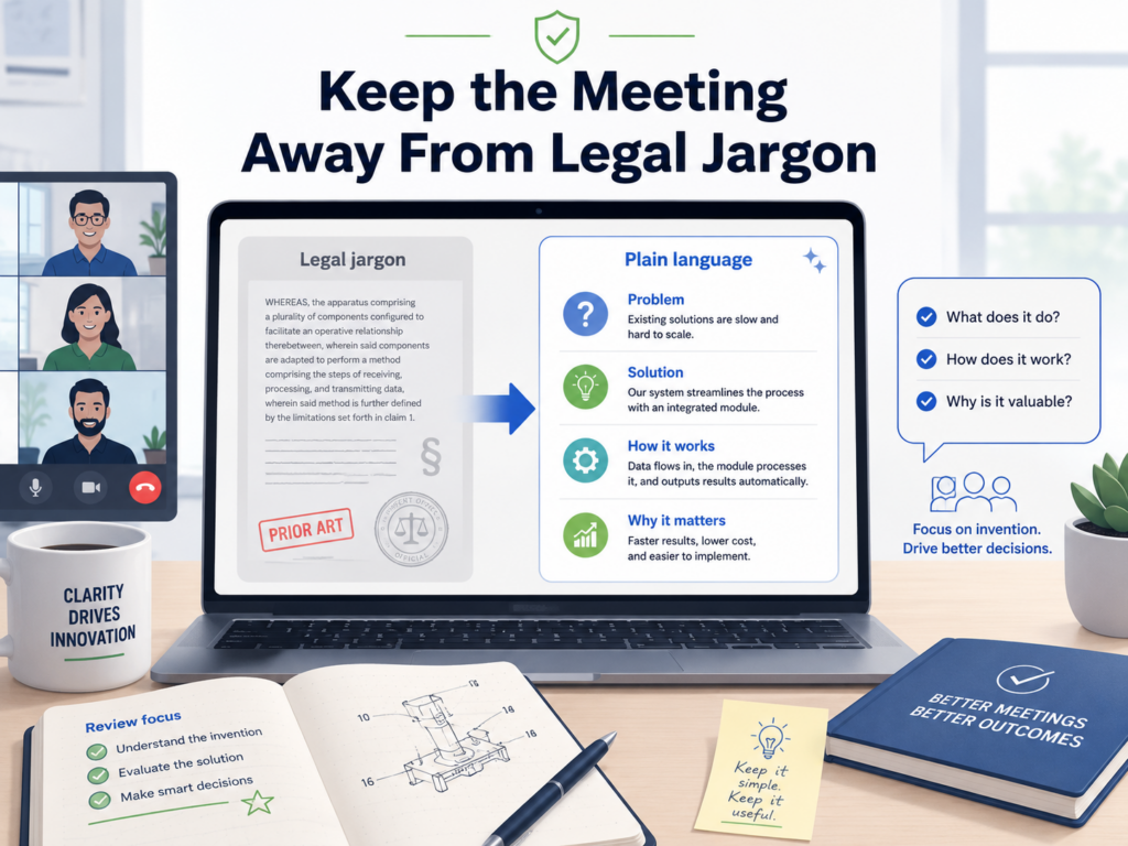 Patent review meetings often become slow because people start using words that only one person in the room fully understands. This creates a quiet problem.