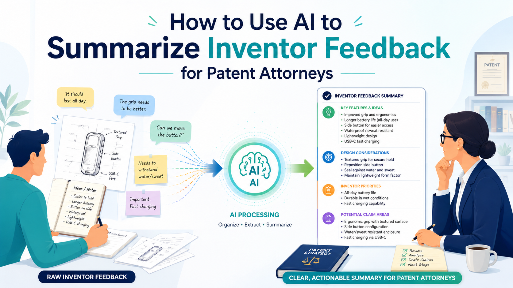 How to Use AI to Summarize Inventor Feedback for Patent Attorneys
