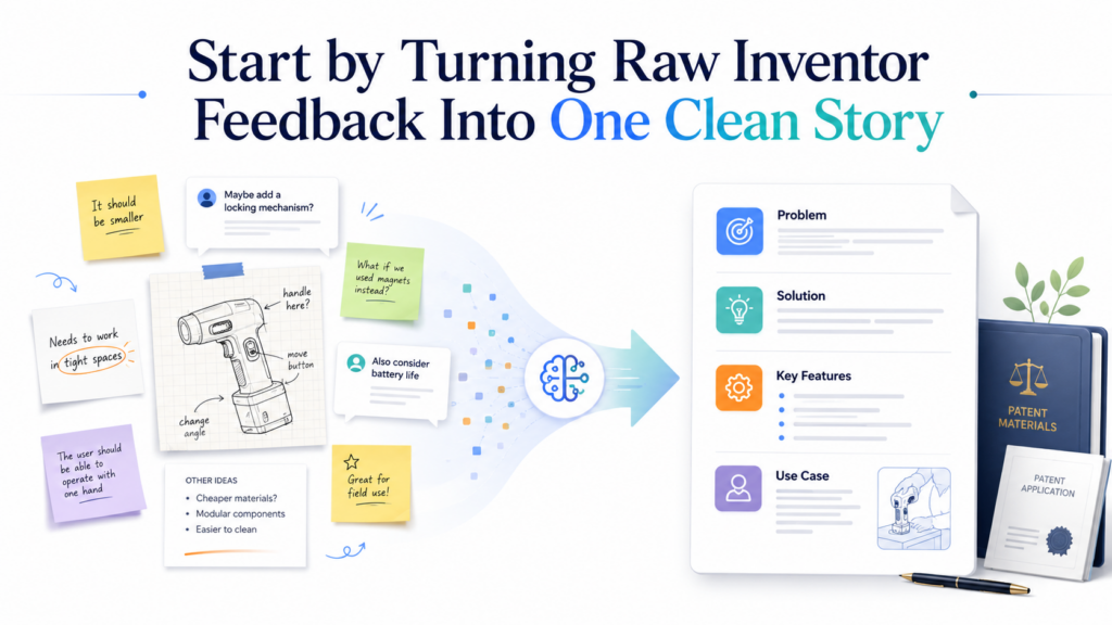 Inventor feedback becomes useful to a patent attorney only when it tells a clear story. Most teams do not start with a clean story.