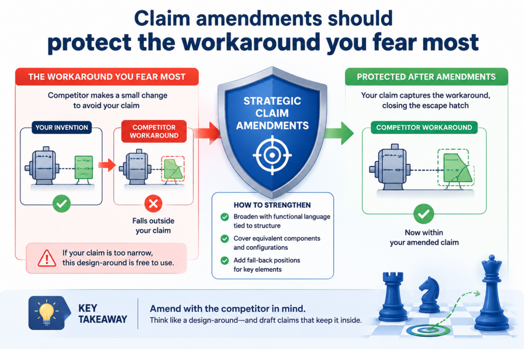 A 112 fix should not only answer the examiner. It should also keep pressure on the competitor path you care about.
