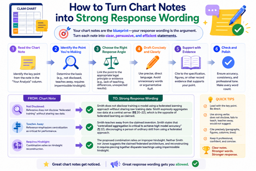 Once the chart shows the strongest gap, the next step is turning that gap into response language. This is where many teams overdo it.