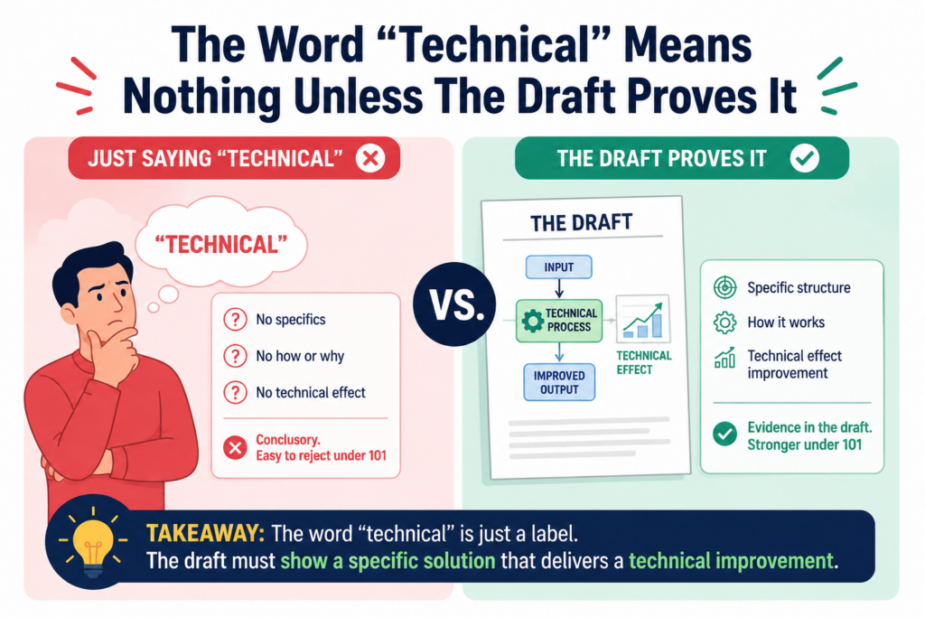 Founders often say their invention is technical because it involves code. That is understandable, but it is not enough.