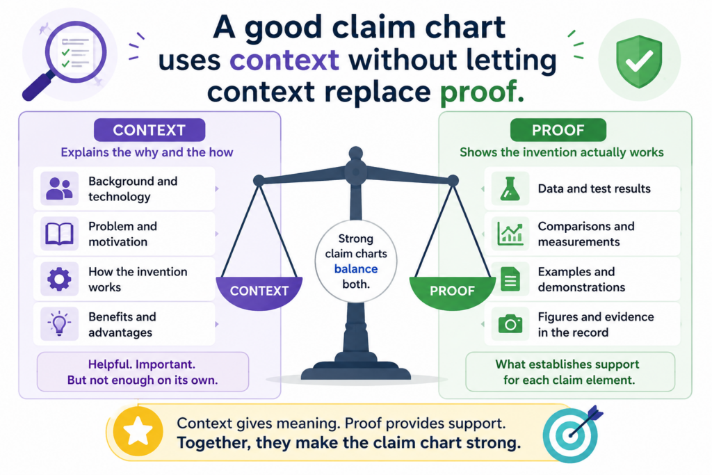 Context is helpful. It helps the reader understand the product, the system, and the reason the evidence matters.