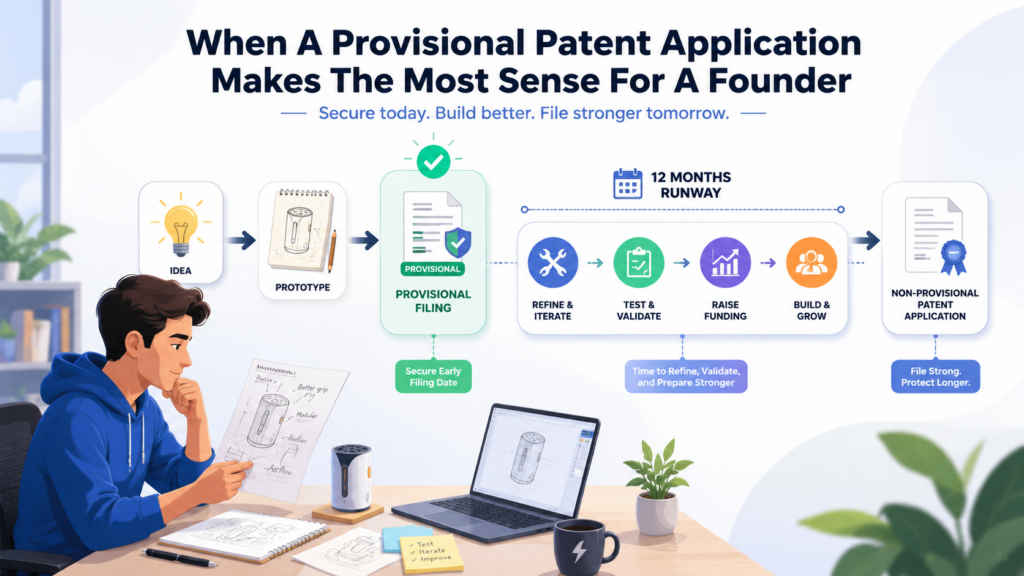 A provisional application often makes sense when speed matters and the invention is real enough to describe well.