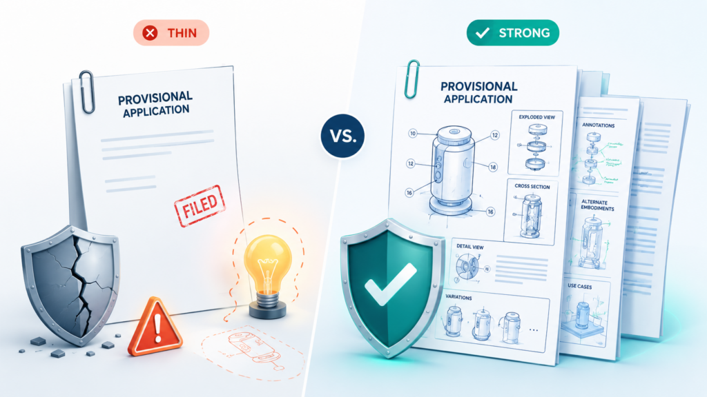 The most dangerous provisional is the one that makes you feel safe while leaving the real invention exposed. It has a filing receipt. It may even let you say “patent pending.”