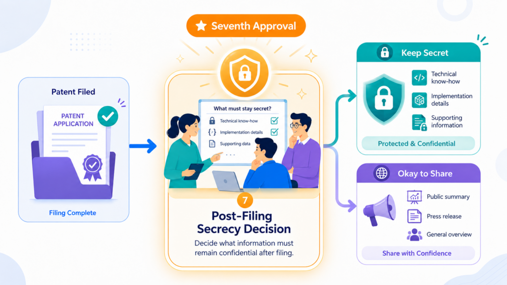 Filing a patent application does not mean the team can now share everything. This is one of the most common mistakes startups make after filing.
