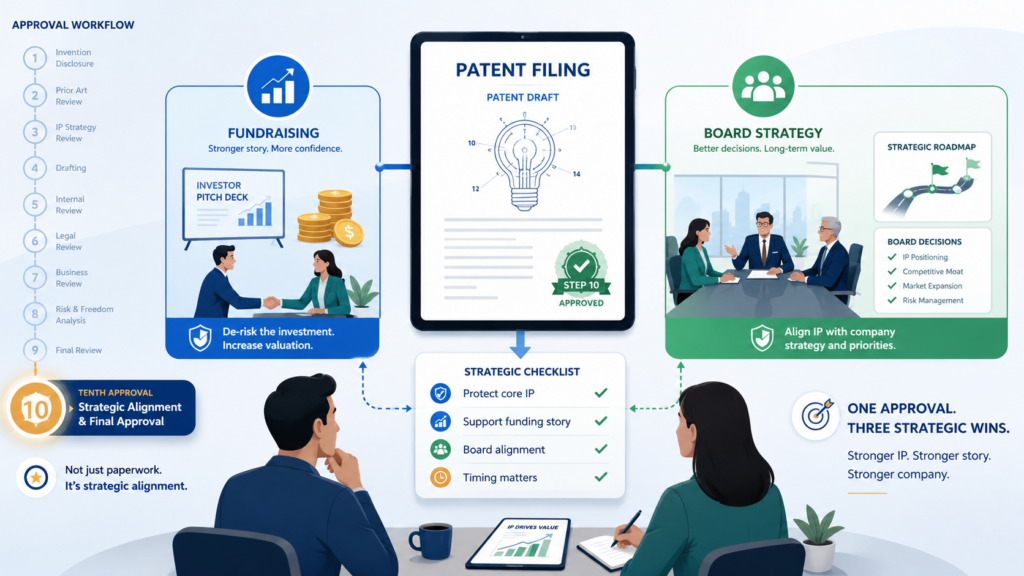 Patent filings often matter far beyond the legal file. They can shape how investors see the company. They can support board discussions.