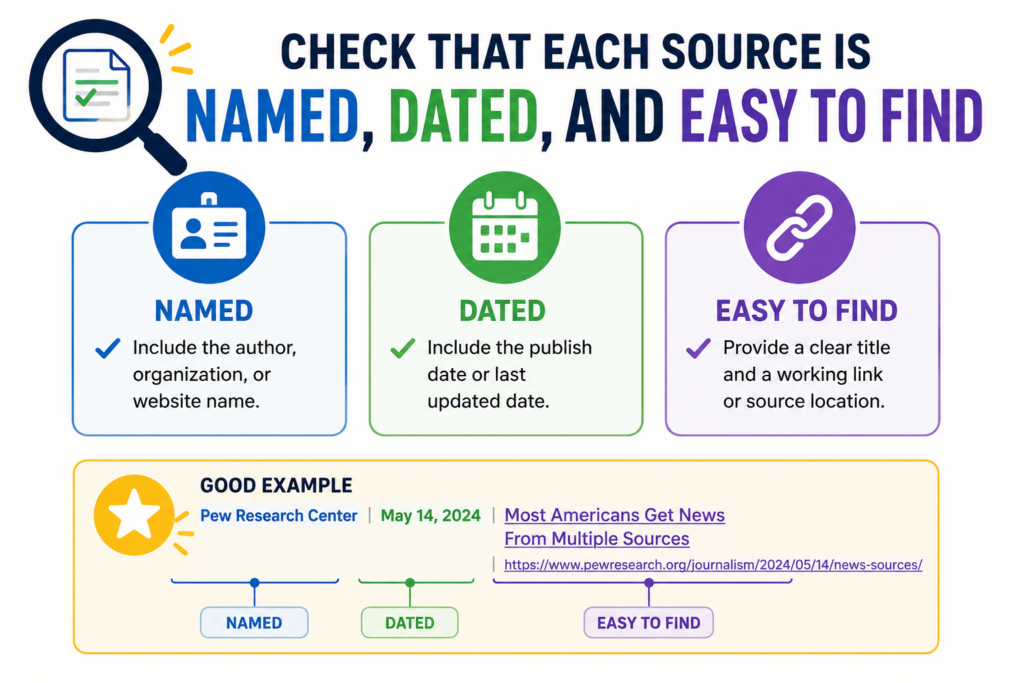 A claim chart is only as useful as its sources. If the reader cannot find the source, the chart loses value.