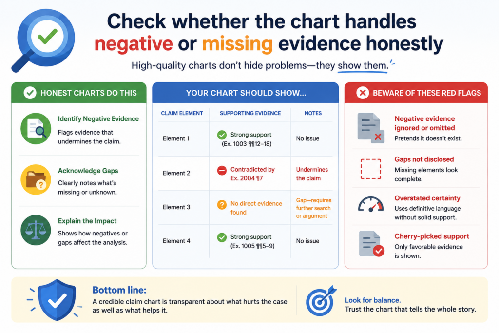 A high-quality review is not just about finding matches. It is also about saying when a match is not there. This is where many AI-generated charts become too optimistic.