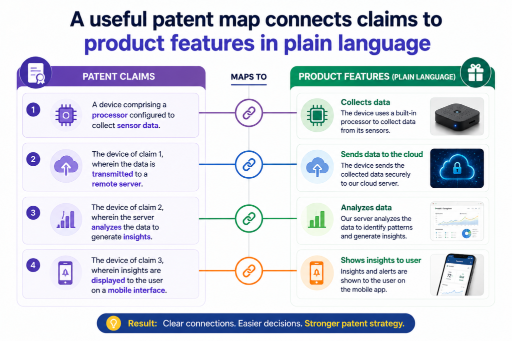 At some point, your team needs to understand what each patent actually protects. This does not mean everyone needs to read patent claims like a lawyer.