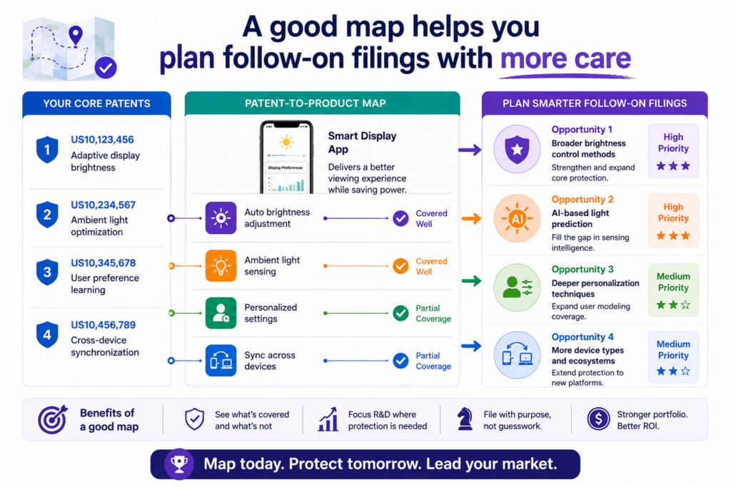 The first patent filing is often only the start. As the product grows, the team may find better methods, new use cases, stronger workflows, and smarter technical paths. These later improvements can be very valuable.