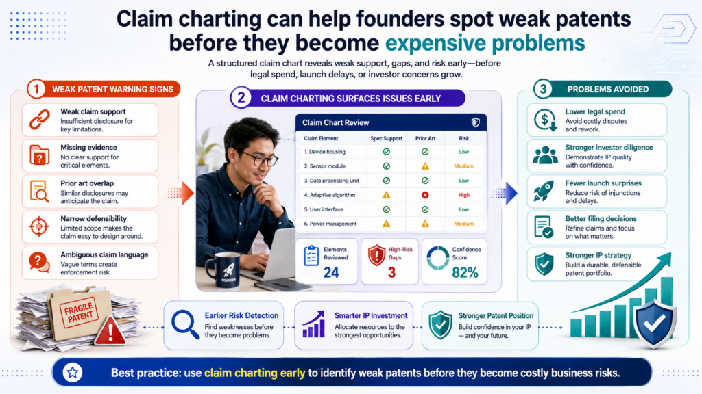 Many founders assume the hard part is getting a patent filed. But a filed patent is not always a strong patent. The claims may not match the real product.