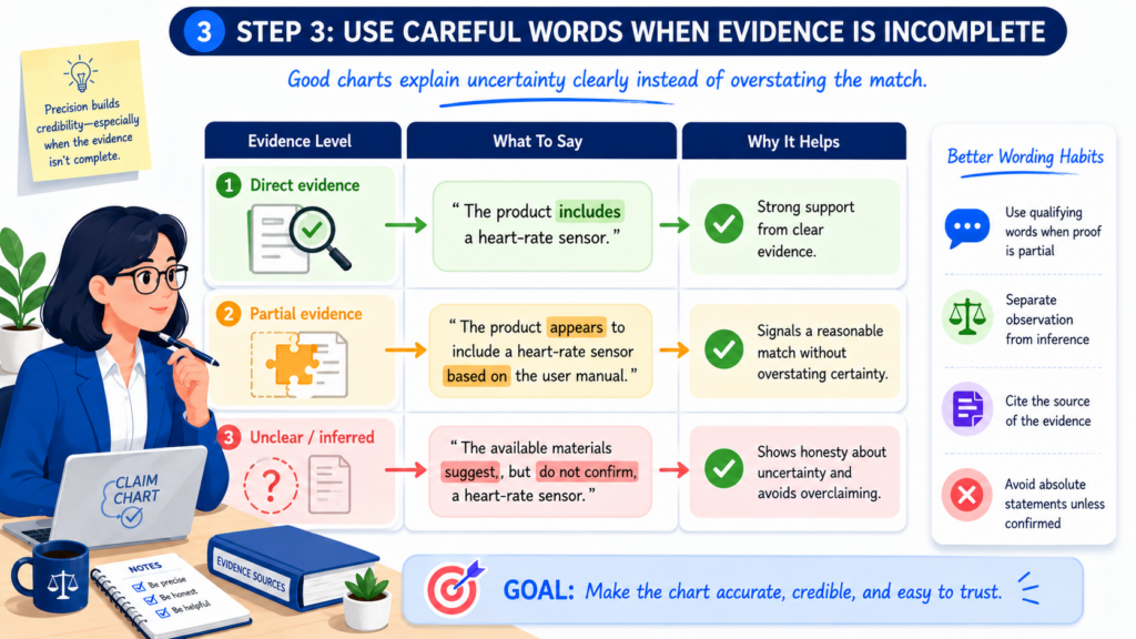 Not every row will have perfect evidence. That is normal. Public product information is often incomplete.