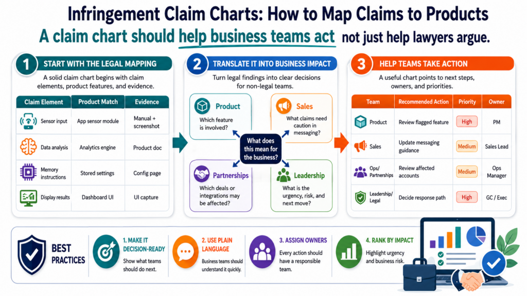 An infringement claim chart is often seen as a legal tool. It is that, but it is also a business tool. For a startup, this point is important.