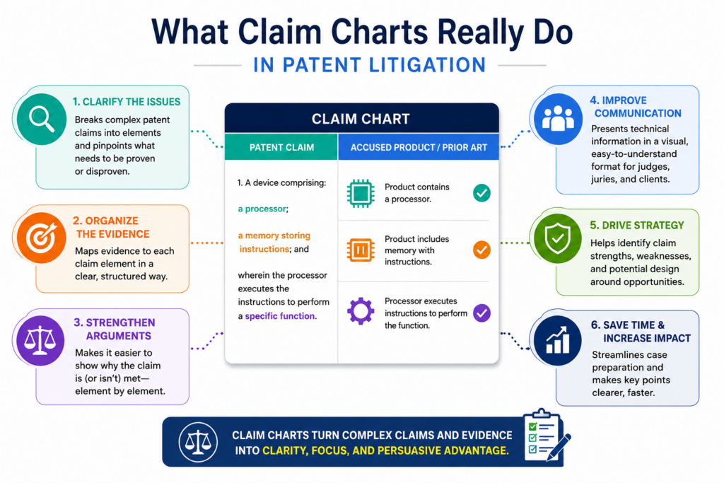 A claim chart is where a patent case starts to become real. Before the chart, the case may sound strong in a meeting. The patent may look broad. The product may look close.