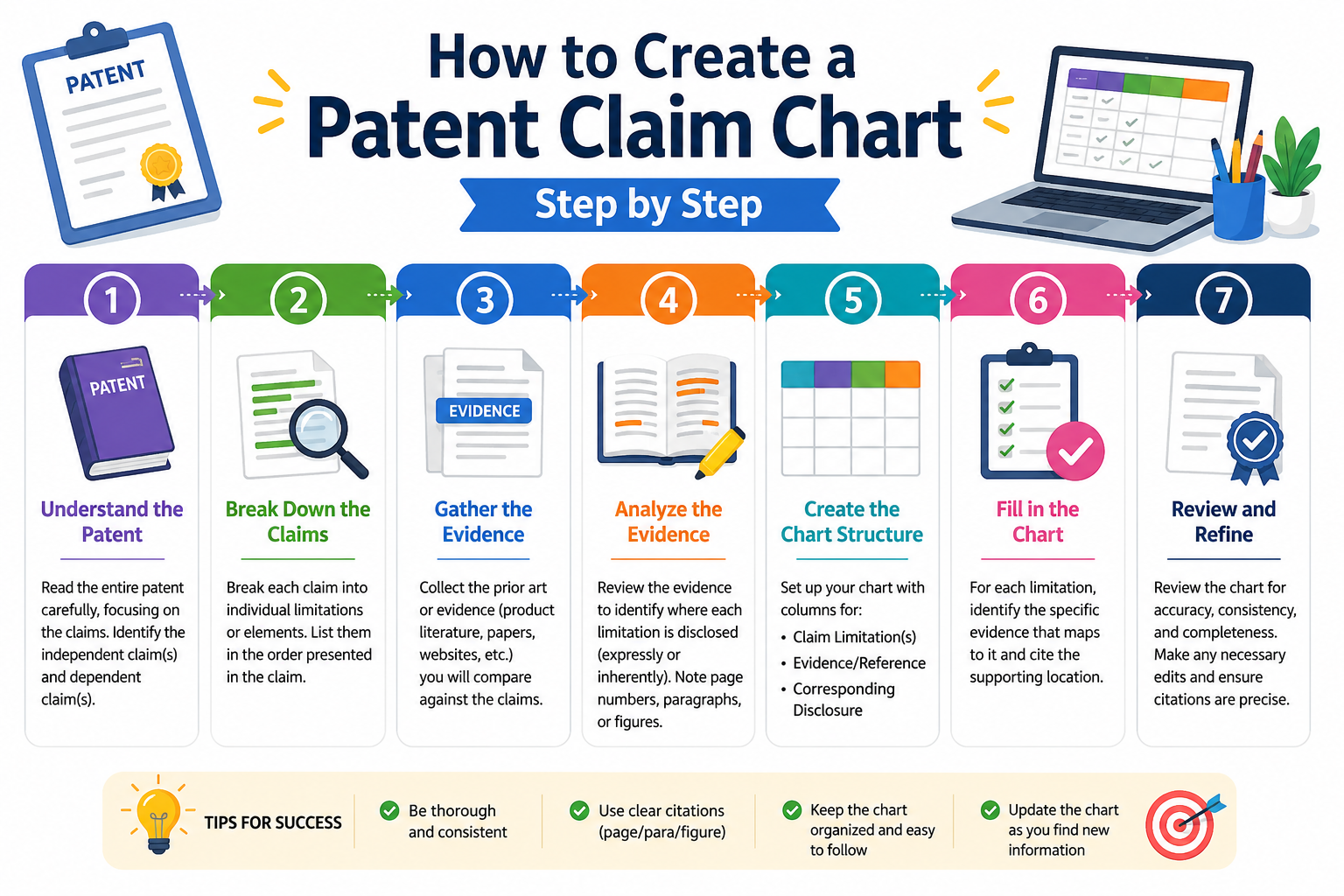 Learn how to create a patent claim chart step by step so you can clearly map claims, spot gaps, and build stronger patent protection with less confusion.