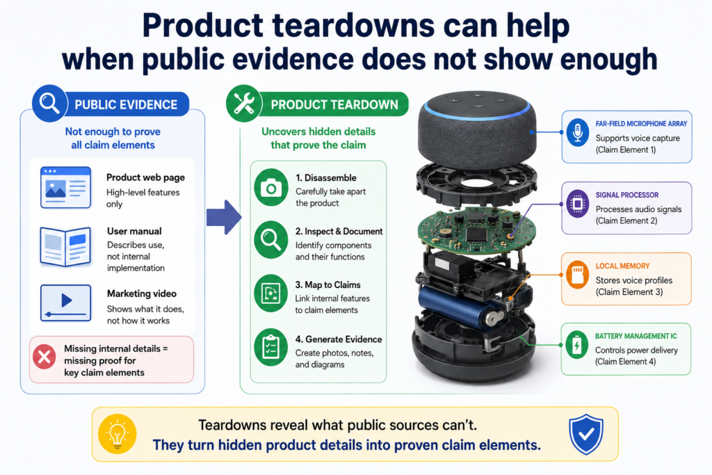 Sometimes public sources are not enough. A company may describe the benefits of its product but hide the technical path.