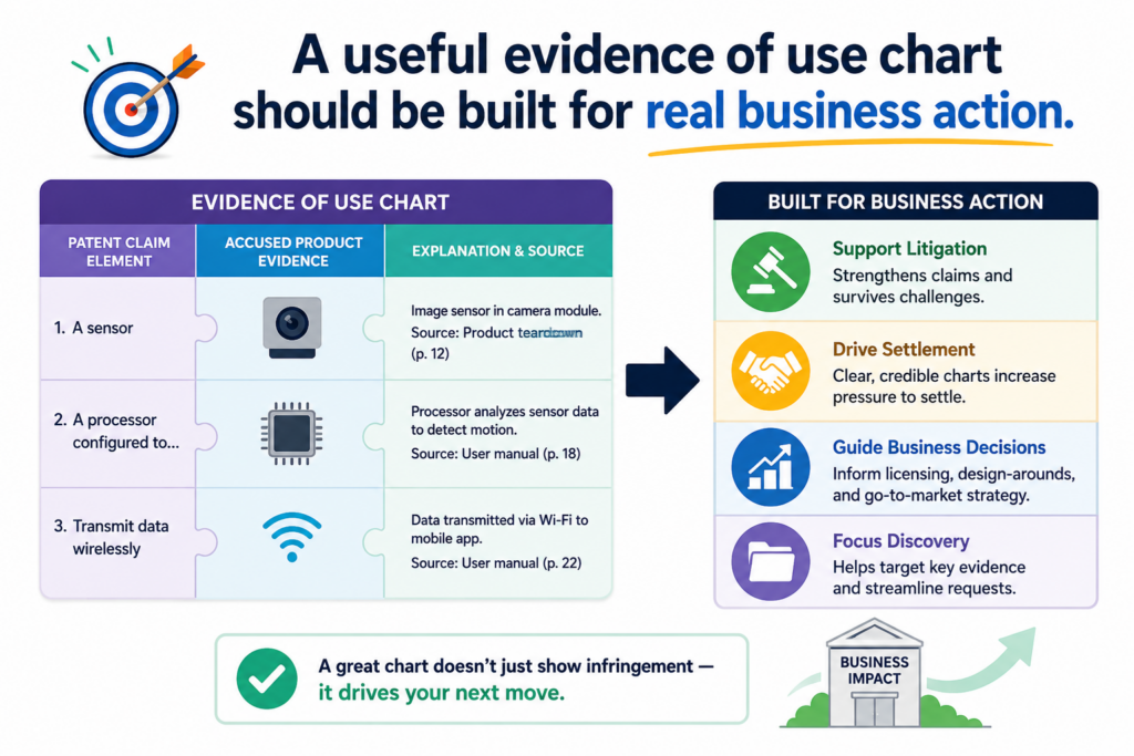 That decision may be to speak with a patent attorney, watch the product more closely, contact a potential license partner, prepare for investor review, file more patents, or leave the issue alone for now.