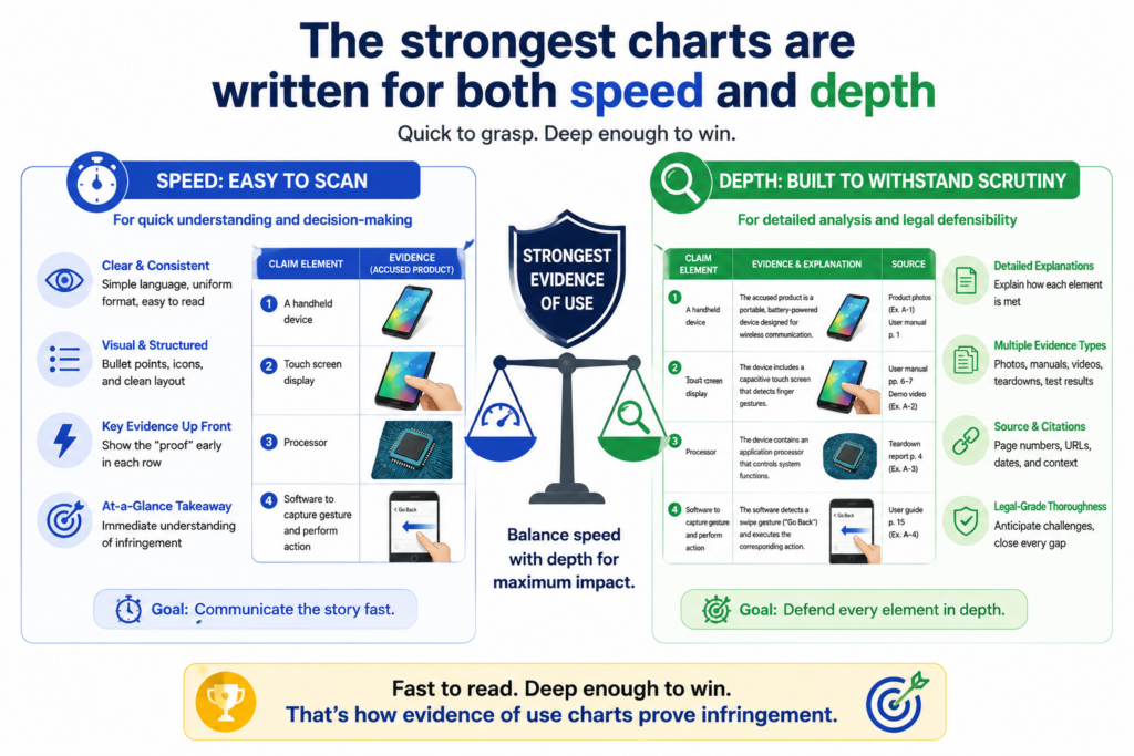 A busy reader should be able to understand the main point quickly. A careful reader should be able to inspect the evidence deeply. A strong chart does both.