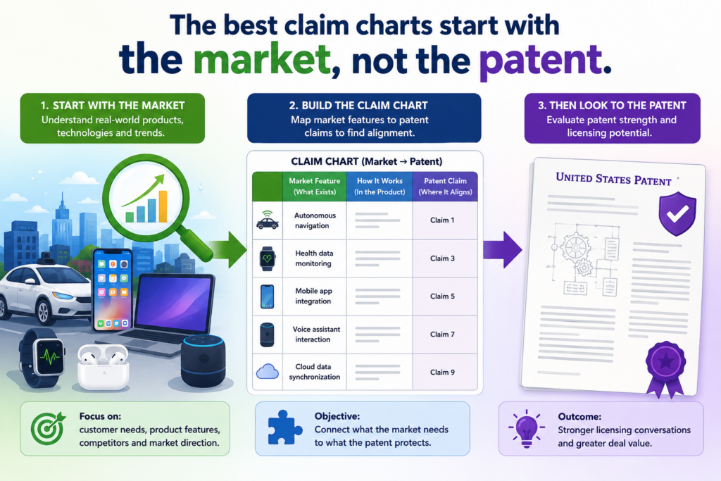 A common mistake is to start with the patent and then hunt for anyone who might fit it. That can work sometimes, but it often wastes time.