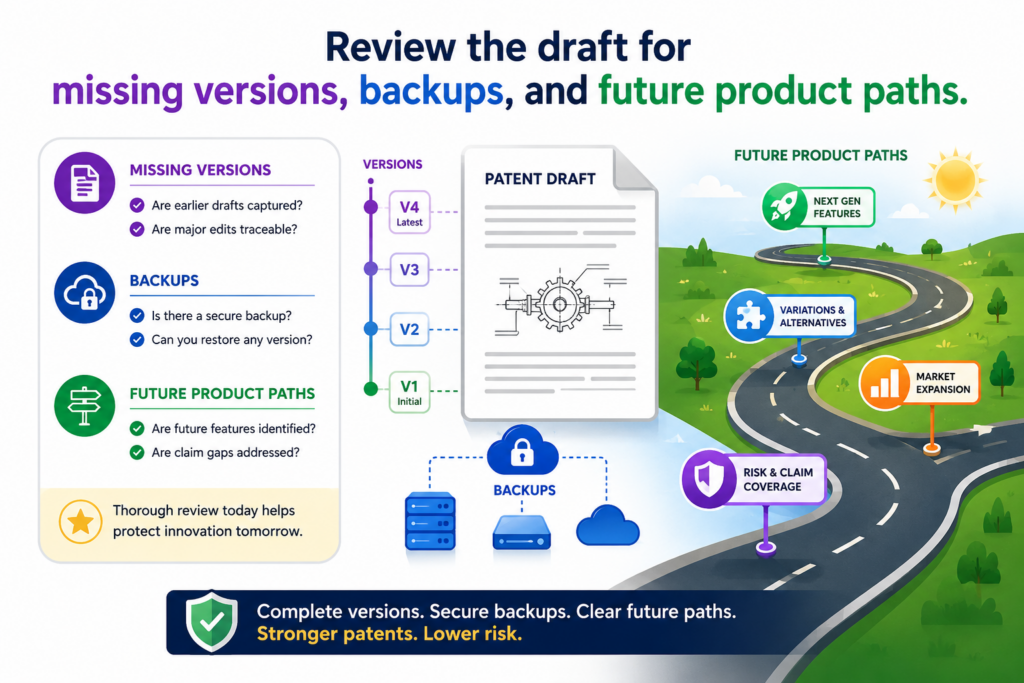 A patent draft should not protect only the happy path. It should also cover the other ways the invention may work. This is important because your startup will change.