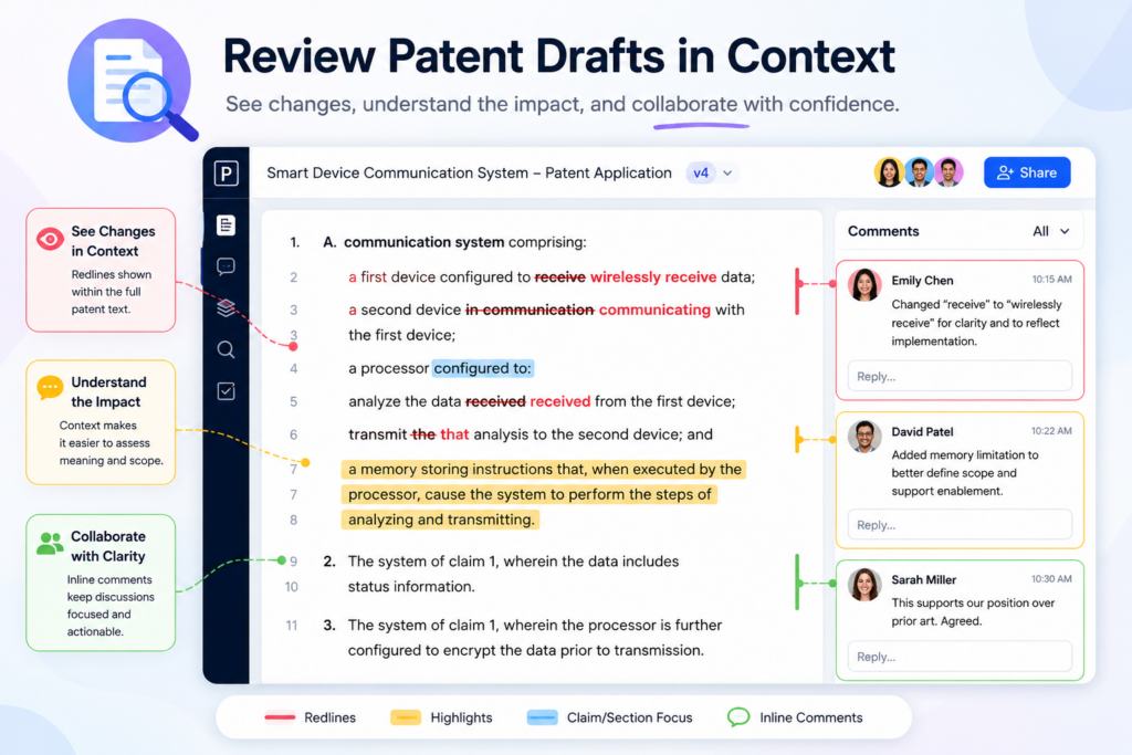 Patent redlining is not just about the words on the page. It is about the invention, the product, the market, and the company’s plan.