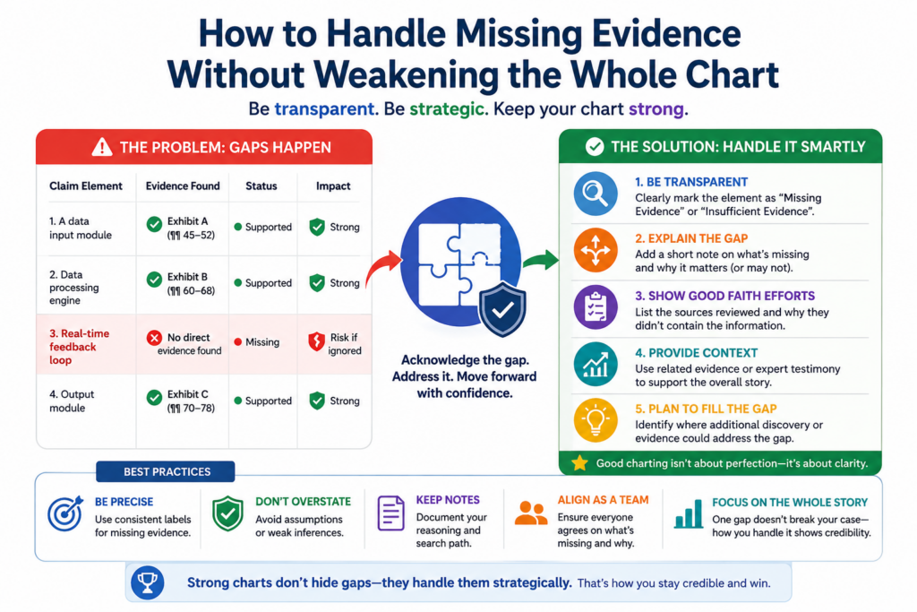 Every claim chart has gaps at some point. That is normal. The danger is not the gap. The danger is pretending the gap is not there.