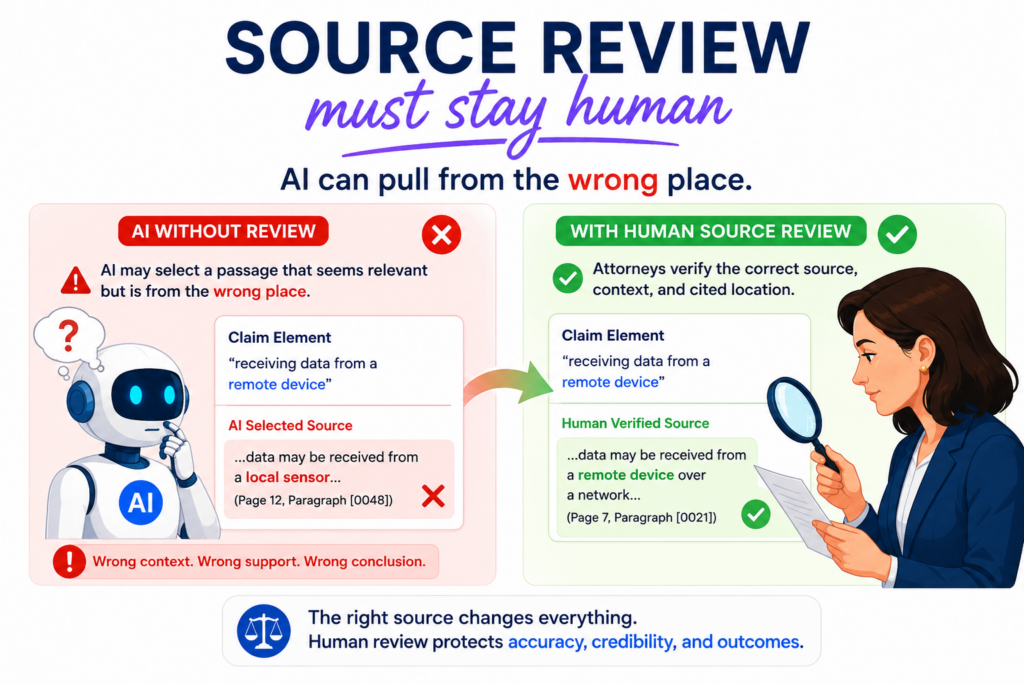 AI can gather a large amount of source material in a short time. It can scan websites, public filings, help pages, product guides, videos, code notes, and old patent files.