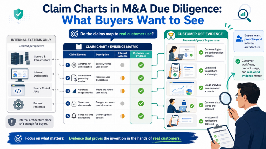 In many deals, the buyer is not only buying code or patents. The buyer is buying customer adoption. So they want to know whether the patents cover what customers actually use and value.