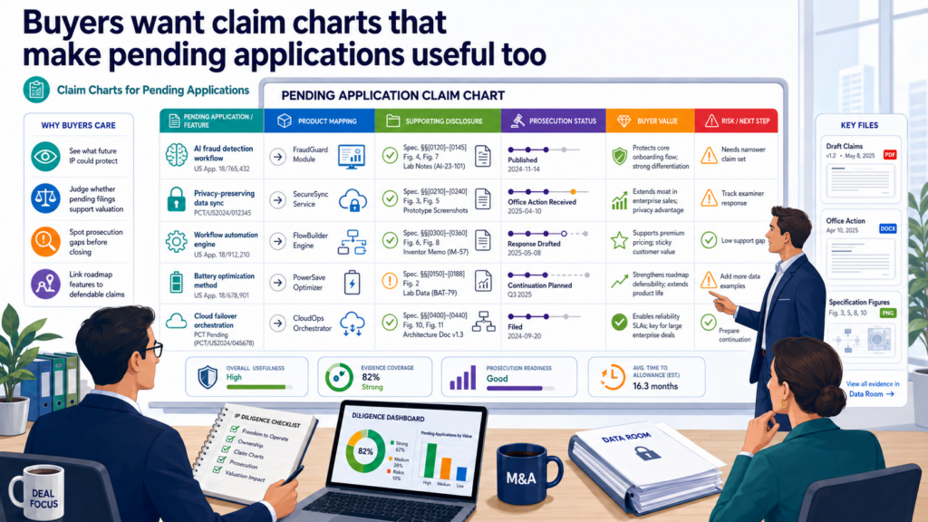 Issued patents often get the most attention in M&A, but pending patent applications can also matter.