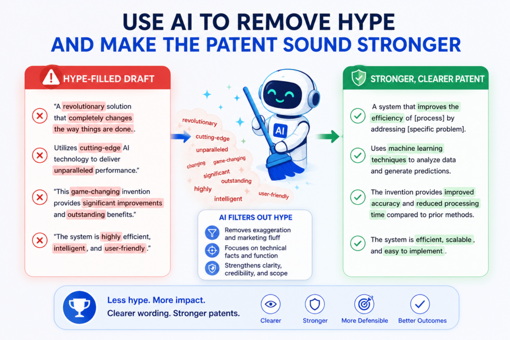 Startup teams are trained to sell. That is useful when pitching customers and investors. But patent writing needs a different voice.