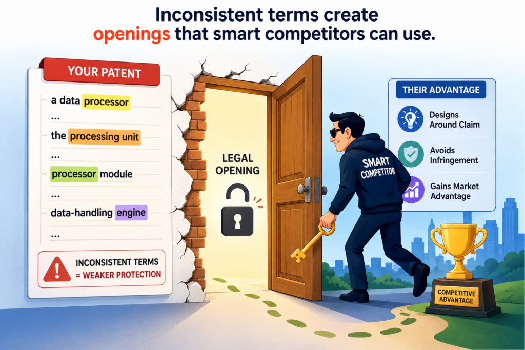 Most patent mistakes do not look scary at first. They look small. A word changes. A label moves.
