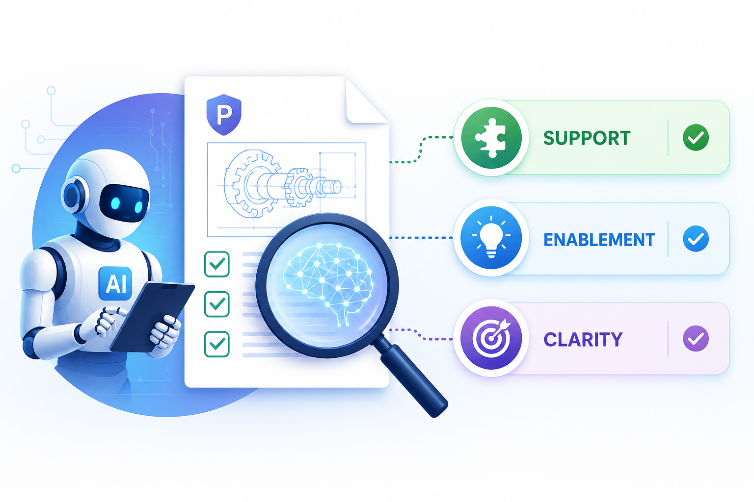 Learn how AI patent review helps find Section 112 issues like weak support, unclear claims, and enablement gaps before filing.