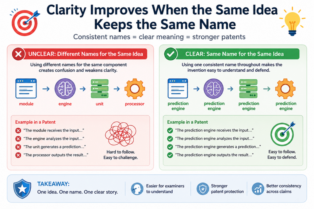 Clear patent writing is not fancy writing. It is steady writing.